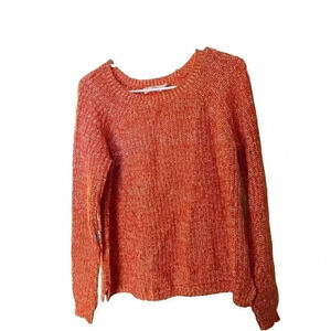 Faded Glory Women's Orange Pull-Over Sweater Size Large (12-14)